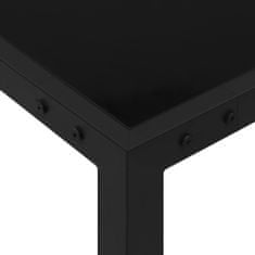 Petromila vidaXL Záhradný stôl 130x130x72 cm čierny oceľ a sklo