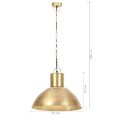 Vidaxl Závesná lampa 25 W, mosadzná, okrúhla 48 cm E27