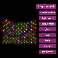 Vidaxl Vianočná svetelná sieť farbná 4x4 m 544 LED interiér exteriér