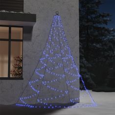 Vidaxl Nástenný stromček s háčikom 260 LED modrý 3 m exteriér/interiér