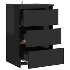 Vidaxl Nočný stolík, lesklý čierny 40x35x62,5 cm, kompozitné drevo