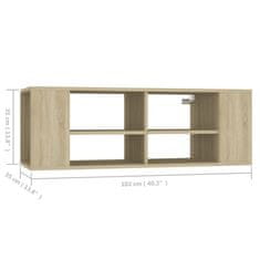 Vidaxl Nástenná TV skrinka dub sonoma 102x35x35 cm drevotrieska