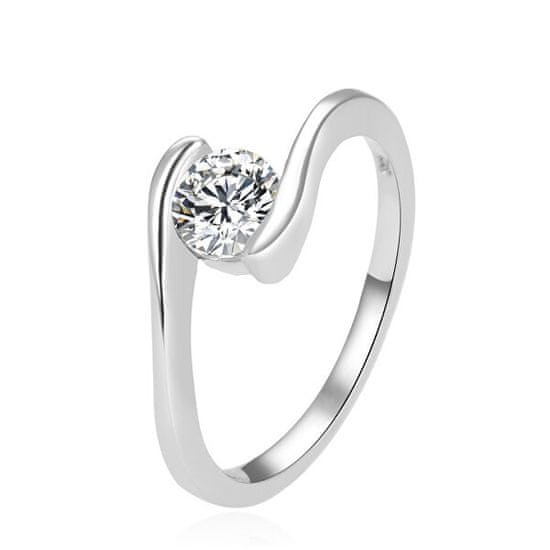 Beneto Elegantný strieborný prsteň s čírym zirkónom AGG367