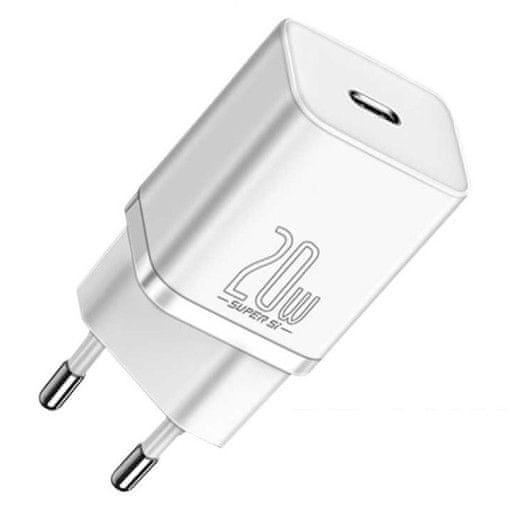 BASEUS Rýchlonabíjačka do siete Super Si USB-C PD QC 20W biela