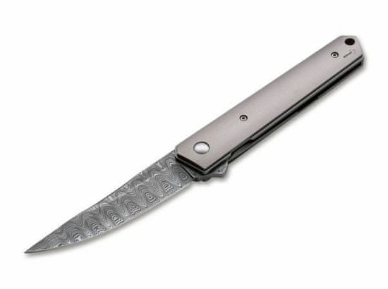 Böker Plus 01BO297DAM Kwaiken Flipper Damast vreckový nôž 9 cm, damašek, titán