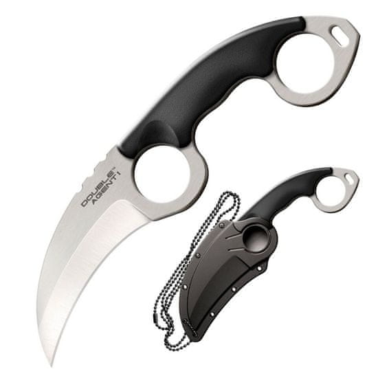 Cold Steel 39FK Double Agent I nôž na krk 12 cm, čierna, Griv-Ex, puzdro