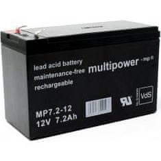 POWERY Olovený akumulátor (multipower) MP7,2-12 Vds nahrádza Panasonic LC-R127R2PG