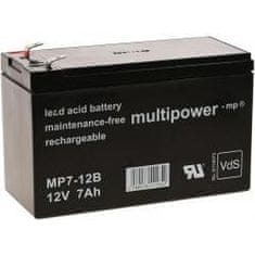 POWERY Olovený akumulátor MP7-12B VdS / NP7-12L 12V 7Ah (nahrádza 7,2Ah) - Multipower