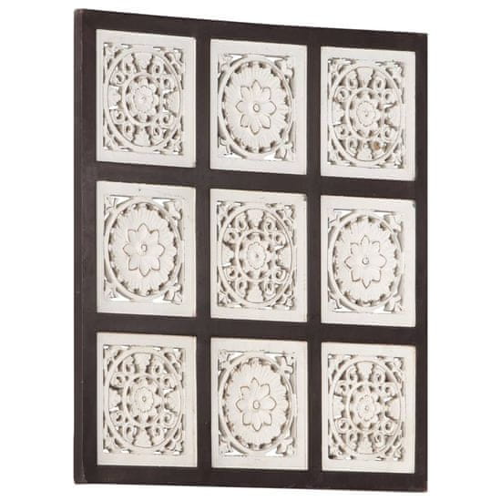 Vidaxl Ručne vyrezávaný nástenný panel, MDF, 60x60x1,5 cm, hnedá a biela