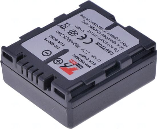 T6 power Batéria Panasonic VW-VBD070, CGA-DU07, CGR-DU07, Hitachi DZ-BP07S, 720mAh, 5,2Wh