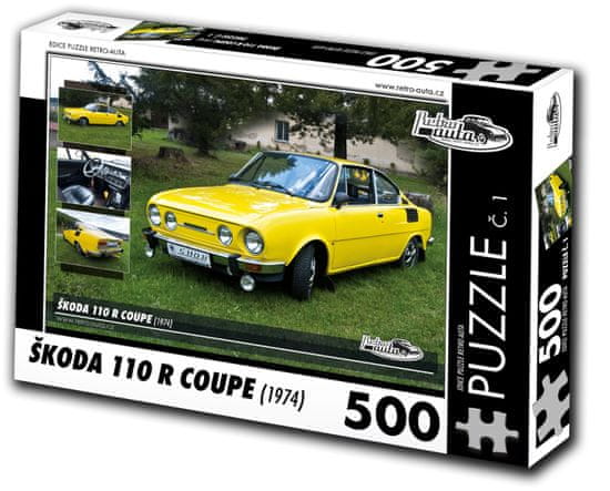 RETRO-AUTA© Puzzle č. 1 Škoda 110 R Coupe (1974) 500 dielikov