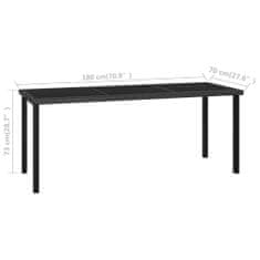 Petromila vidaXL Záhradný jedálenský stôl čierny 180x70x73 cm polyratanový
