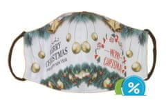 Zapardrobnych.sk Textilné rúško s vianočným motívom, zeleno-biele
