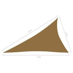 Vidaxl Tieniaca plachta 160 g/m2 sivohnedá 3x4x5 m HDPE