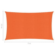 Vidaxl Tieniaca plachta 160 g/m2 oranžová 2,5x5 m HDPE