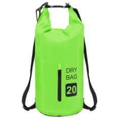 Vidaxl Suchá taška so zipsom zelená 20 l PVC