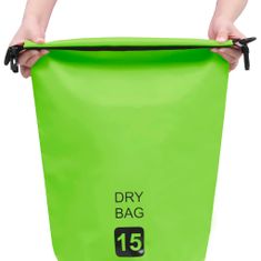 Vidaxl Suchá taška zelená 15 l PVC