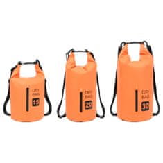 Vidaxl Suchá taška so zipsom oranžová 20 l PVC