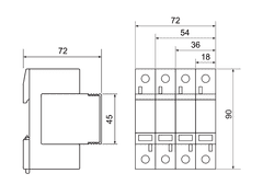 Tracon Electric Zvodič prepätia AC typ T1+T2 ESPD1+2-12.5-4P