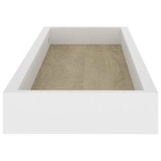 Vidaxl Terasové nástenné police 4 ks dub a biele 60x15x4 cm MDF