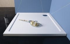 POLYSAN , AURA sprchová vanička z liateho mramoru, štvorec 100x100x4cm, biela, 60511
