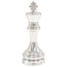 Vidaxl Socha šachového kráľa, masívny hliník, 46 cm, striebro