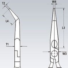 Knipex Polguľaté kliešte s čepieľkami 200 mm - 2622200