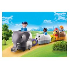 Playmobil Môj ťahací vláčik so zvieratkami , 1.2.3, 9 dielikov