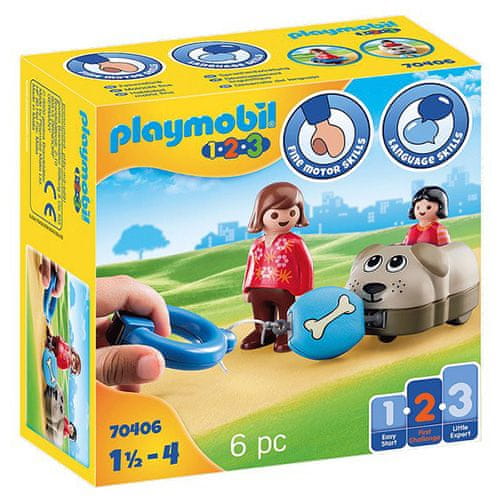 Playmobil Môj ťahací psík , 1.2.3, 6 dielikov