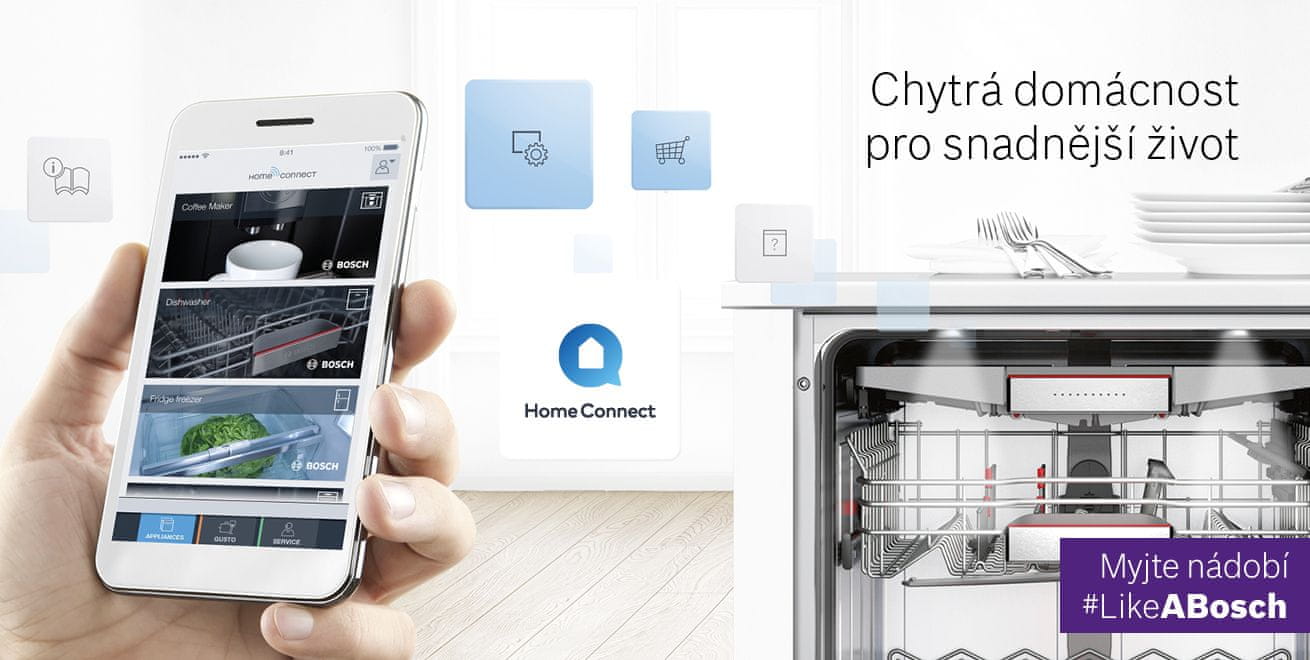 Vstavaná umývačka riadu Bosch SMI8YCS03E Home Connect