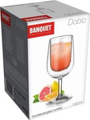 Banquet Pohár dvojstenný na nohe DOBLO 190ml