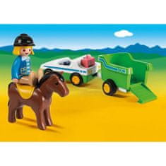 Playmobil Auto s prívesom pre koníkov , 1.2.3, 5 dielikov