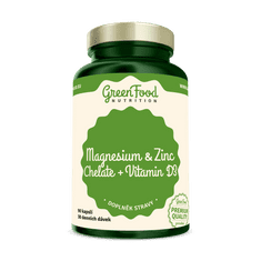 GreenFood Nutrition Horčík a Zinok Cheláty + Vitamín D3 90 kapsúl