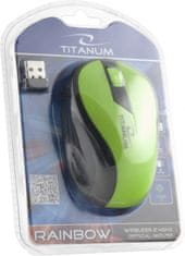 Titanum TM114G Bezdrôtová myš 2,4 GHz 3D optická USB Rainbow zelená