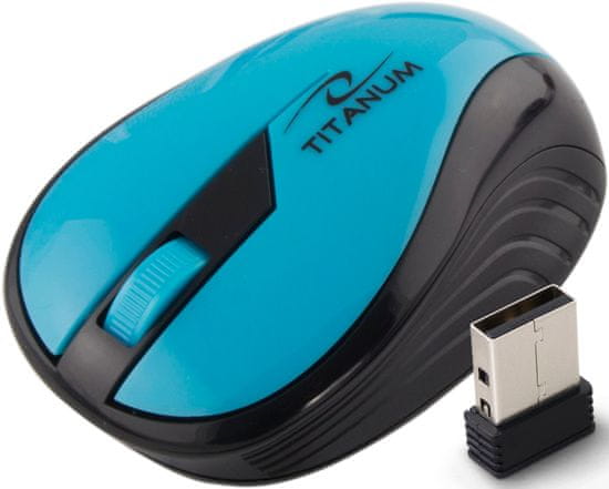 Titanum Bezdrôtová myš TM114T 2,4 GHz 3D optická USB dúhová tyrkysová