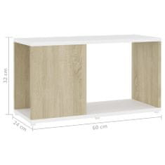 Vidaxl TV skrinka, biela a sonoma dub 60x24x32cm, drevotrieska