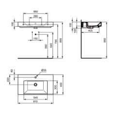 Ideal Standard Ideal Standard Strada - Nábytkové umývadlo 810x455 mm, s prepadom, biela K078801