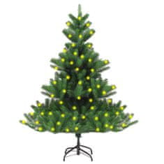 Vidaxl Umelý vianočný stromček jedľa Nordmann s LED zelený 120 cm