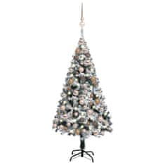 Vidaxl Umelý vianočný stromček s LED a súpravou gulí zelený 120 cm