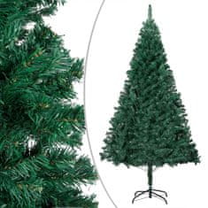 Vidaxl Umelý vianočný stromček s LED a súpravou gulí 210 cm zelený PVC