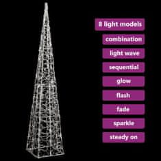 Vidaxl Akrylový dekoratívny svetelný LED kužeľ, studený biely 120 cm
