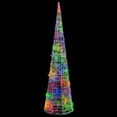 Vidaxl Akrylové dekoratívne pyramídové LED svetlo kužeľ farebné 90 cm