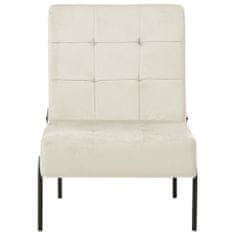 Vidaxl Relaxačná stolička 65x79x87 cm krémovo-biela zamatová