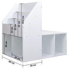 Vidaxl Detská skrinka s lavičkou biela 60x78x78 cm MDF