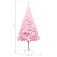 Vidaxl Umelý vianočný stromček s podstavcom ružový 240 cm PVC