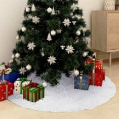 shumee Koberec pod vianočný stromček biely 150 cm umelá kožušina