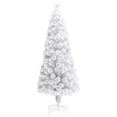 Vidaxl Umelý vianočný stromček s LED biely 240 cm optické vlákno