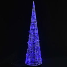 Vidaxl Akrylové dekoratívne pyramídové LED svetlo kužeľ modré 120 cm