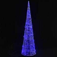 Vidaxl Akrylové dekoratívne pyramídové LED svetlo kužeľ modré 90 cm