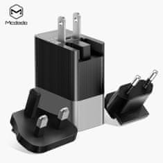 Mcdodo Nabíjačka Mcdodo Cube series 220V, zásuvka EÚ/USA/UK, 3x USB, 3,4A, bez kábla, čierna